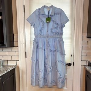 Kate Spade for Target NWT Size Large Light Blue Ruffle Midi Dress